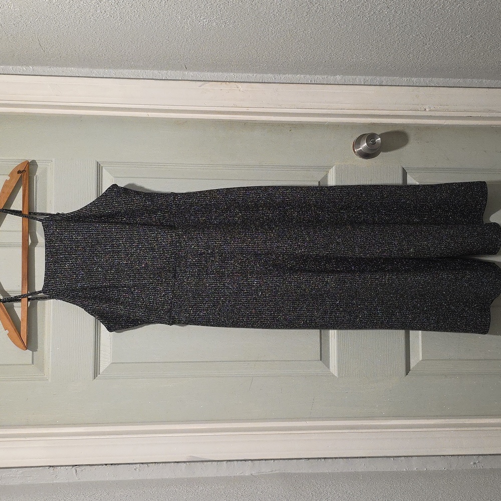 Wild Fable Black Midi Romper Metallic